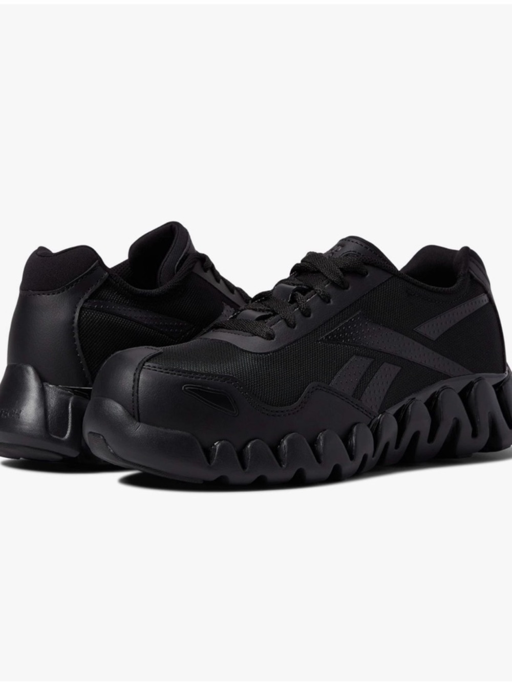Reebok Zig Pulse Composite Toe Work Shoe Mens 8 Womens 10 Wide Black Lace Up